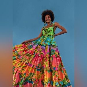 Farm Rio Ombré Forest Tiered Dress